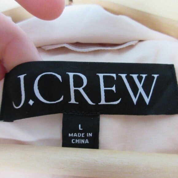 J Crew New Perfect Women's Lightweight Hooded Jacket Zip Front Ivory L Large 676 - Picture 4 of 14